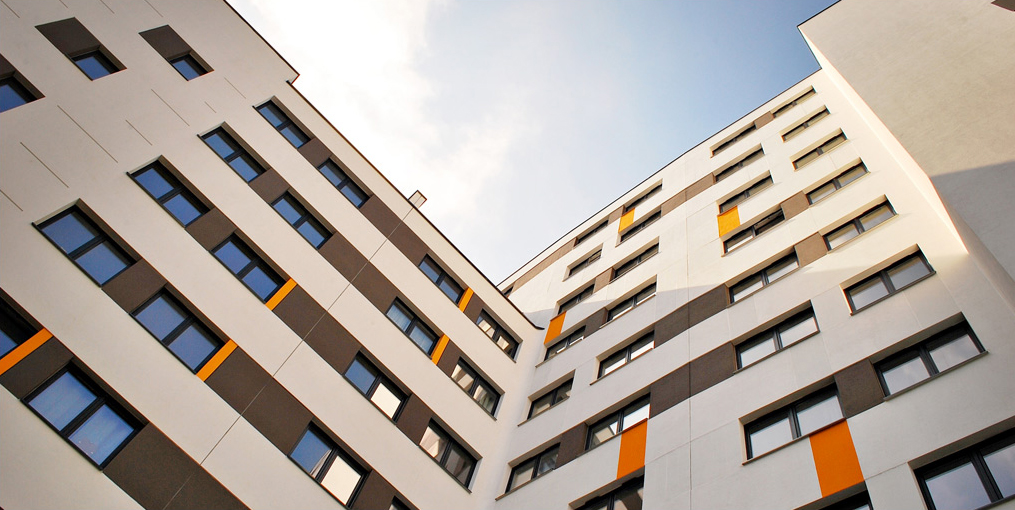 View looking up at offices or apartments